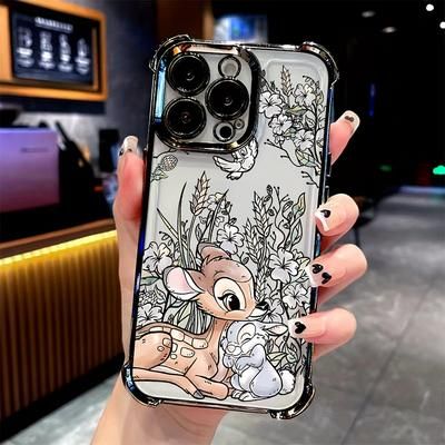 TEMU Cute Spotted Deer Phone Case Suitable For Iphone 16 15 14 11 Pro Xr Xsmax 8 7 Plus Shockproof Transparent Soft Back Cover