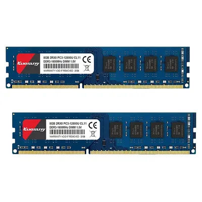 KUESUNY Desktop RAM 2X 8GB DDR3L 1600MHz DIMM PC3L-12800U 1.35V 2RX8 240pin Low Voltage DDR3 Intel AMD Memory for Computer -Blue