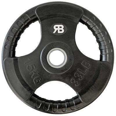 TEMU Weight Plates Pair 15kg 2pcs Solid Cast Black Home Gym Equipment Fitness Workout Functional Barbell Strength Training Disc