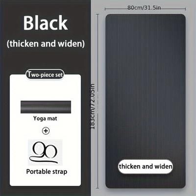 "TEMU Extra Thick Non-slip Yoga Mat - " Wide, 0.59" Thick, High-density Nbr Material, Ideal For Indoor Fitness, Yoga, Pilates, And Gymnastics, Pilates Mat | Ultra Thick Yoga Mat | Nbr Mat"