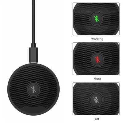 UM10 USB Conference Microphone 360° Omnidirectional Condenser PC Microphones for Video Conference Gaming Chatting