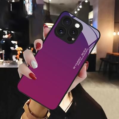 TEMU Creative New Gradient Tempered Glass Case, Suitable For Ipone16/15/14/13/12/11/xsm/xr/xs/x/7 Mobile Phone Case