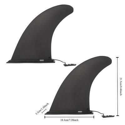 TEMU 2-pack Universal Fit Sup Paddle Board , Removable Glass Fiber Water Sports Fin, Black Pvc Surfing For Stand Up Paddle Boards, Kayak Accessories