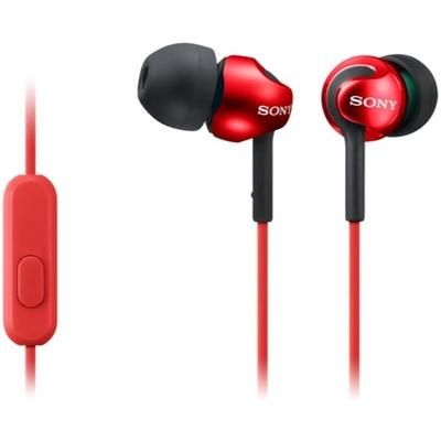 TEMU Mdrex110apr.ce7 Earphones With Smartphone Control And Mic - Metallic Red