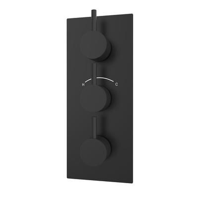 Randolph Morris Thermostatic Valve -3F- 3 Round Handles RMAS-TV3R-3F-MB