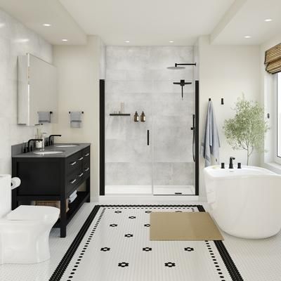 Randolph Morris Mason Hill Glue-Up Alcove Shower Wall Tiles Kit RM107554-119-298-SWALL