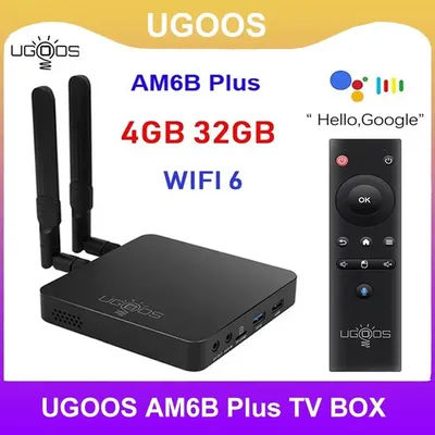 Original UGOOS AM6B PLUS Smart Tv Box Amlogic S922X-J 2.2Ghz Android9.0 4GB 32GB WIFI 6 1000M Set Top Box 4K Media Player