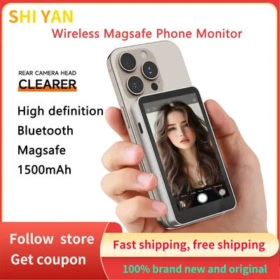 SHIYAN téléphone magnétique Selfie moniteur écran sans fil Bluetooth arrière Selfie écran tactile moniteur avec Magsafe pour iPhone Android