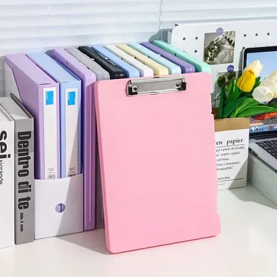 Durable Plastic A4 File Organizer with Clip, Large Capacity, Multi-Functional Document Holder for Students & Office Use