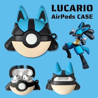 Étui Pokemon pour Apple AirPods 1 2 3 Airpod Pro, nouveau porte-clés Lucario 3D, écouteurs sans fil, étui pour casque Bluetooth, housse en Silicone
