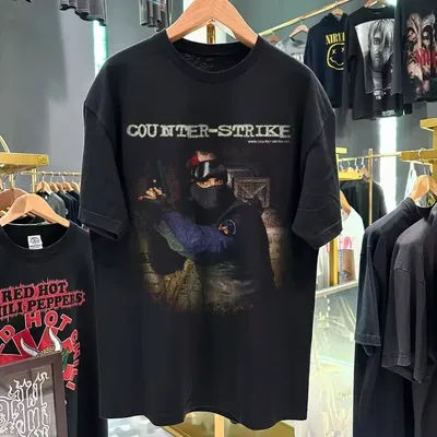 COUNTERSTRIKE 1.6 1999 PROMO VINTAGE WASHED BLACK T-SHIRT for Men Women S-4XL