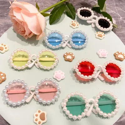 Labubu Pearl Plastic Glasses for 1/8 1/6 1/3 1/4 BJD for Labubu MSD Plush for EXO Doll Sunglasses