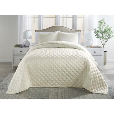 Melange Bedspread 3-Pc. Set by BrylaneHome in Champagne (Size QUEEN)