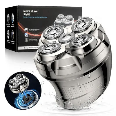 RESUXI RQ515 Men's 5D Magnetic Suction Blade Electric Shaver High Power Bald Hair Clipper Full Body Water Wash Bald Head Machine