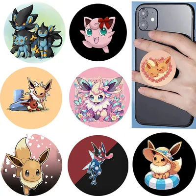 Socket Popping P-Pokemons For Huawei Samsung For iPhone 14 Plus Mobile Phone Stand Phone Sockets Folding Griptok Tok Accessorie