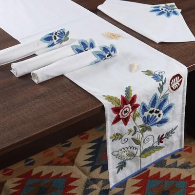 'Spring-Themed 5-Piece Cotton Placemat and Table Runner Set'
