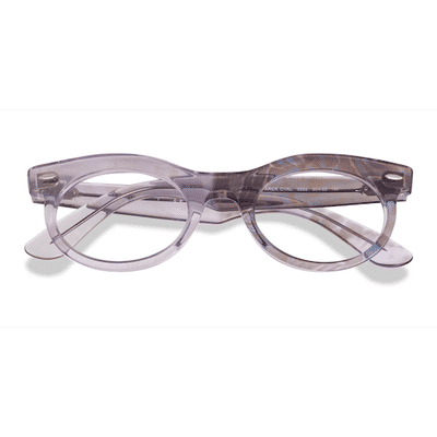 Female s oval Photo Waves Purple Plastic Prescription eyeglasses - Eyebuydirect s Ray-Ban RB2242V Wayfarer Oval Change