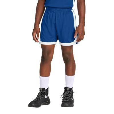 Sport-Tek YST901 Youth Rival Basketball 5' Short in True Royal/White size Large | Polyester