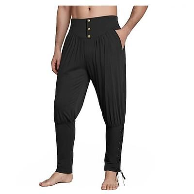 Medievale Rinascimento Pantaloni Pantaloni da pirata Pirata Cavaliere Vichingo Costume Per uomo Halloween Mascherata Performance Fiera Rinascimentale Adulti Pantaloni