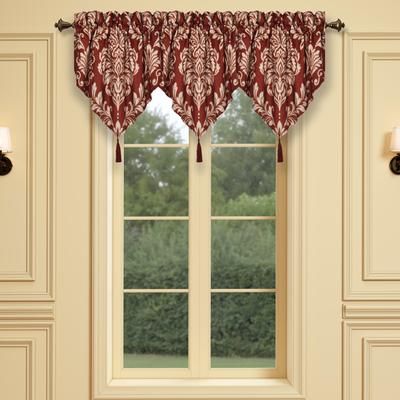 Lazia Window Ascot Valance by Royal Court in Red (Size ONE SIZE)