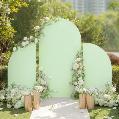 Couverture d'arrière-plan en forme d'arc en forme de couteau de mariage, 3 pièces, pour la maison, fête d'anniversaire, cérémonie, tissu, arrière-plan de photographie, décorations de réception-cadeau