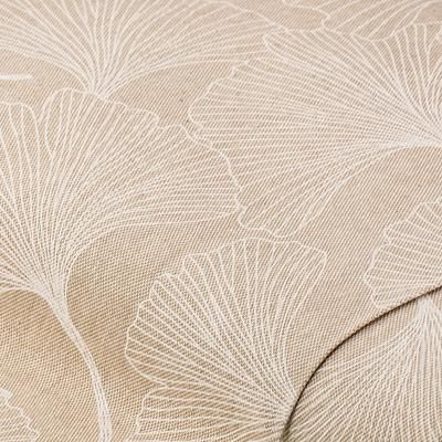 Tissu canvas de coton "ginkgo", écru naturel/coloré