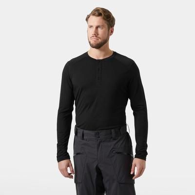 Helly Hansen Men's Durawool Long Sleeve Henley Black 2XL