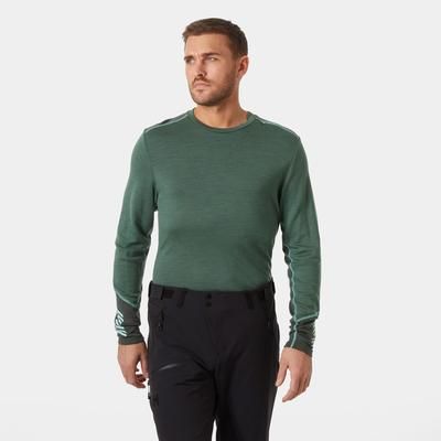 Helly Hansen Men's Lifa Merino Midweight Crew Base Layer Green 2XL