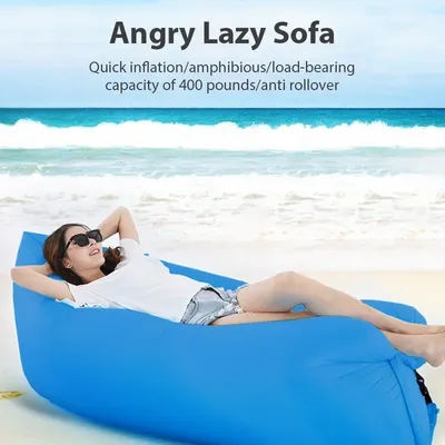 Ultra Light Pillow Style Lazy Sofa Outdoor Camping Inflatable Sofa Portable Foldable Sleeping Bag Beach Inflatable Sofas Bed