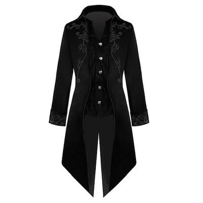 Retrò Vintage Punk Gotico Medievale Cappotto Frac Principe Nobile Jacquard Costume Per uomo Reale Stile Steampunk Mascherata Feste Adulti Cappotto