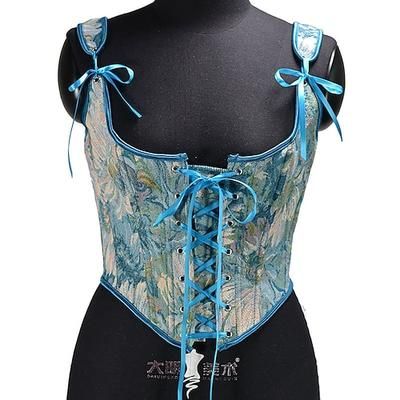 Retrò Vintage Medievale Rinascimento Corsetto Gilet Bustino Costume Per donna Celtico Fantasia Halloween Carnevale Mascherata Feste Casual Quotidiano LARP Adulti Corsetto