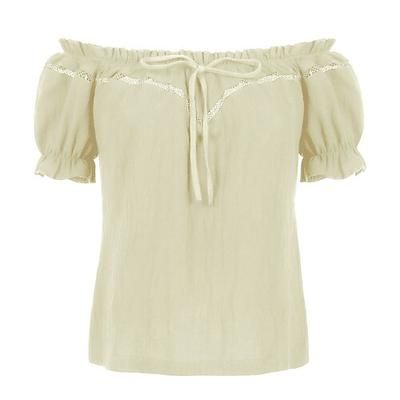 Retrò Vintage Medievale Rinascimento Blusa / Camicia Manica a Palloncino Vichingo Cavaliere Celtico Elfico Tinta unica Costume Per donna Celtico Fantasia Mascherata Vacanza Casual Quotidiano LARP