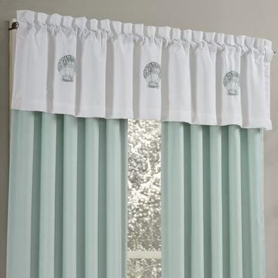 Water's Edge Window Straight Valance by Royal Court in Aqua (Size ONE SIZE)