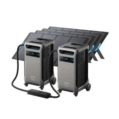 2× Anker SOLIX F3800 Plus + Double Power Hub + 4× 400W Solar Panel