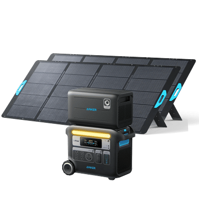Anker SOLIX F2000 Solar Generator + Expansion Battery + 2× 400W Solar Panel