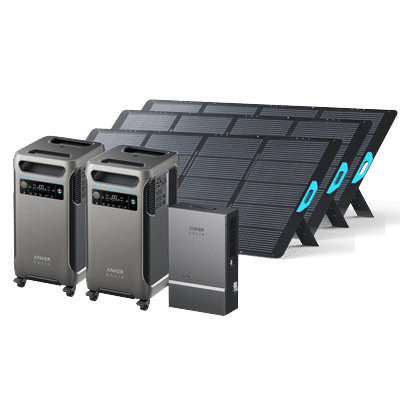 2× Anker SOLIX F3800 (12kW | 7.68kWh) + Smart Home Power Kit + 3× 400W Solar Panel