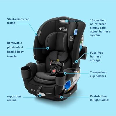 Graco 4Ever DLX Slim 4-in-1 Convertible Car Seat - Thompson