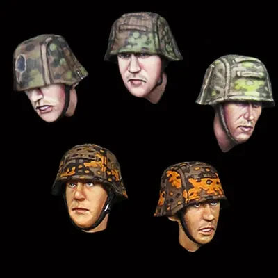 1/35 The head, 5 heads, Resin Model figure Soldier, Military themes, Unassembled and unpainted kit