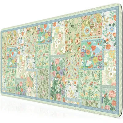 Green floral pattern Persian-style mouse pad,PC game accessory, rubber anti-slip desktop decoration, high-definition printing