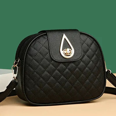 Women's Quilted Crossbody Bag, Small Trendy PU Leather Shoulder Bag, Casual Versatile Vintage Round Phone Bags for Women Purses
