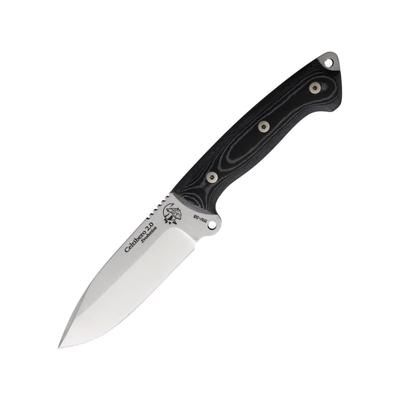 J&V Adventure Knives Celtibero 2.0 Fixed Blade Knife 9.88in Overall 5in Satin MV-58 Stainless Steel Blade Black Micarta Handle Black Leather Belt