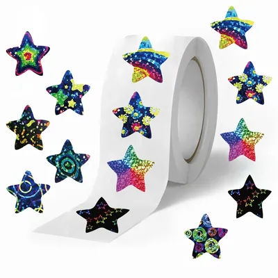 500pcs/roll Glitter Star Stickers School Teacher Reward Sticker Sealing Sticker for Party Decor Label Scrapbooking