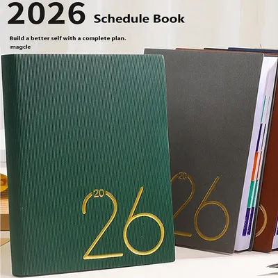 2026 Planner Notebook Full Year 365 Daily Agenda English/Spanish Weekly Planner Journal Notepad Schedule Organizer PU Cover ﻿