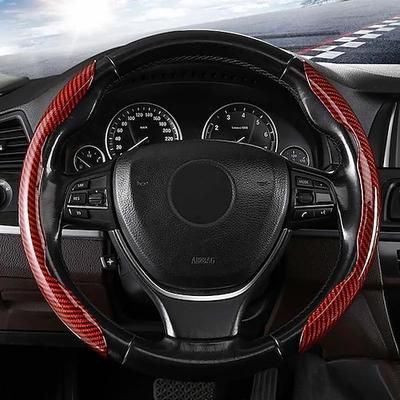 Coprivolante per auto in silicone antiscivolo effetto fibra di carbonio, vestibilità universale, elegante, antiscivolo, con impugnatura morbida, protezione per interni auto, accessorio di guida confortevole