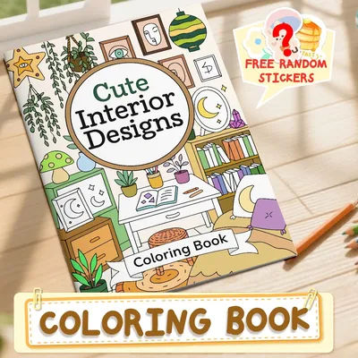 A Coloring Book About Interior Design Of Houses - Upgraded Version Of Pearl Paper With 12 Pages Of Thick Paper