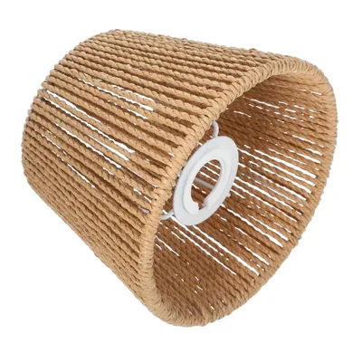 Abat-jour en corde de papier E27 E14, couverture de lumière tissée marron, abat-jour suspendu fait à la main pour la maison, le bureau, le café, accessoires d'éclairage intérieur