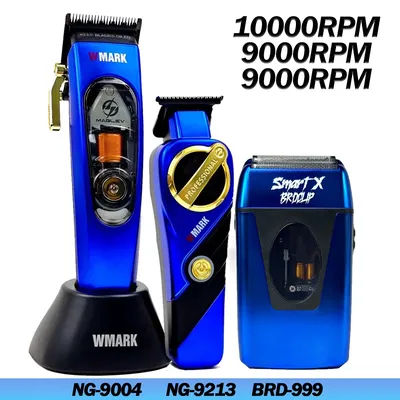 Professional 10000RPM WMARK NG-9004 NG-9213 BRDCLIP 999 9000RPM Electric DLC Blade Hair Clipper Trimmer Shaver Barber Set