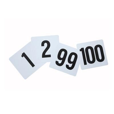Winco TBN-100 Tabletop Number Cards - 1 100, 4" x 3 3/4", White/Black