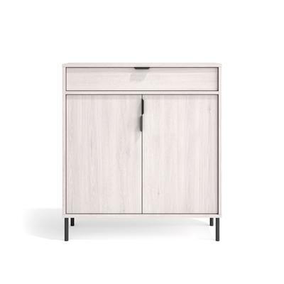 Scarpiera melamina bianco piedi grafite 89×80×29 cm