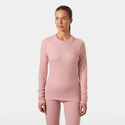 Helly Hansen Women's Lifa Merino Midweight Crew Base Layer Pink L